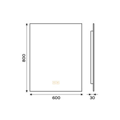 LED zrcadlo s podsvícením, 60 x 80, dotykový senzor (ZP 53002VX)(8)