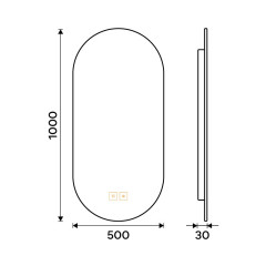 LED zrcadlo s podsvícením, 50 x 100, dotykový senzor (ZP 52004LVX)(9)