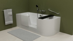 PORTAS L asymetrická vana s dvířky, 170x75x60cm, bílá (75531) (5)