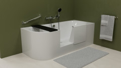 PORTAS R asymetrická vana s dvířky, 170x75x60cm, bílá (75541) (10)