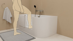 PORTAS L asymetrická vana s dvířky, 160x75x60cm, bílá (75581) (7)