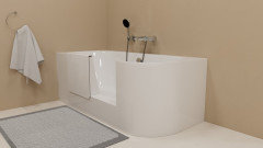 PORTAS L asymetrická vana s dvířky, 160x75x60cm, bílá (75581) (8)