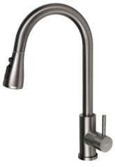 MIKELA stojánková dřezová baterie s výsuvnou sprškou, gun metal (1106-30GM)