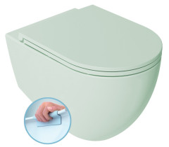 INFINITY závěsná WC mísa, Rimless, 36,5x53cm, zelená mint (10NF02005-2T)