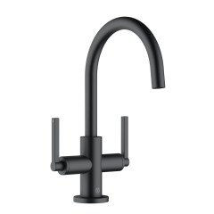 KLUDI NOVA FONTE Puristic umyvadlová baterie, s odtokovou soupravou, černá matná (201183915)