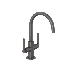KLUDI NOVA FONTE Puristic umyvadlová baterie, s odtokovou soupravou, kartáčovaný gunmetal (20118N215) (2)