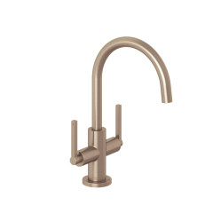 KLUDI NOVA FONTE Puristic umyvadlová baterie, s odtokovou soupravou, kartáčovaný bronz (20118N115)