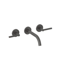 KLUDI NOVA FONTE Puristic umyvadlová nástěnná baterie, ramínko 180 mm, kompletní sada vrchní i podomítková část, kartáčovaný gunmetal (20144N215) (2)