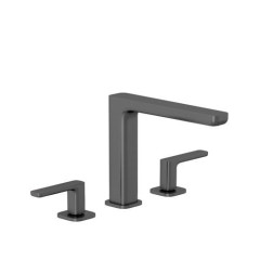 KLUDI RENON umyvadlová tříotvorová baterie, s odpadovou soupravou, kartáčovaný gunmetal (42393N275)