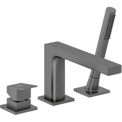 KLUDI DECUS vanová a sprchová tříotvorová jednopáková baterie stojánková, kartáčovaný gunmetal (54448N275)