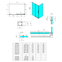 LUXOR sprchové dveře 1100mm, čiré sklo (GU1211CH) (3)