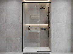 LUXOR BLACK sprchové dveře 1100mm, čiré sklo (GU1211B) (4)