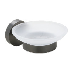 X-ROUND GUN METAL mýdlenka, mléčné sklo, gun metal (XR803GM)