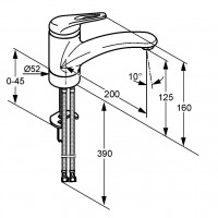 KLUDI KOMET dřezová jednopáková stojánková baterie , chrom ( 337940562 )