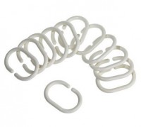 KROUŽKY na koupelnové závěsy plastové bílé  ( 0268100000 ) (1)