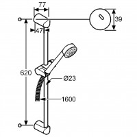 KLUDI ZENTA sprchový set 1S délka tyče 600mm chrom ( 6063005-00 ) (5)