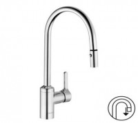 KLUDI BINGO STAR dřezová jednopáková stojánková baterie s výsuvným výtokem s perlátorem , chrom ( 428510578 ) (1)