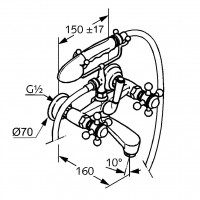 KLUDI ADLON vanová a sprchová baterie se sprchovou soupravou , chrom ( 514410520 ) (2)