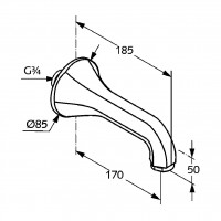 KLUDI ADLON vanový výtok DN20, chrom ( 5140705 ) (2)